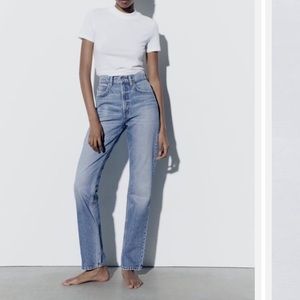 Zara high rise TRF straight jeans